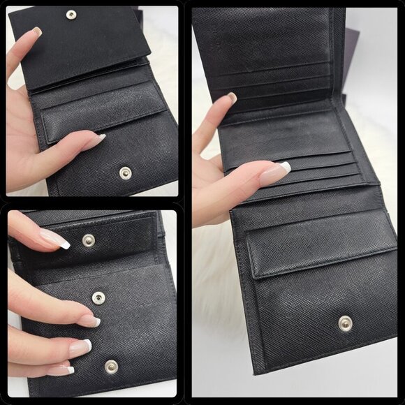Prada Black Nylon and Leather Trifold Wallet - Picture 16 of 17